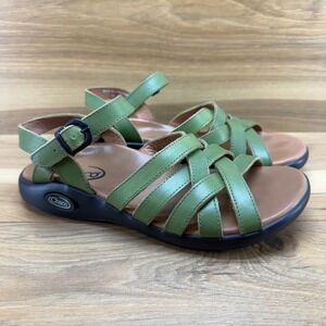 Chaco Vintage Strappy Leather Sandals Womens 7 Green Comfort